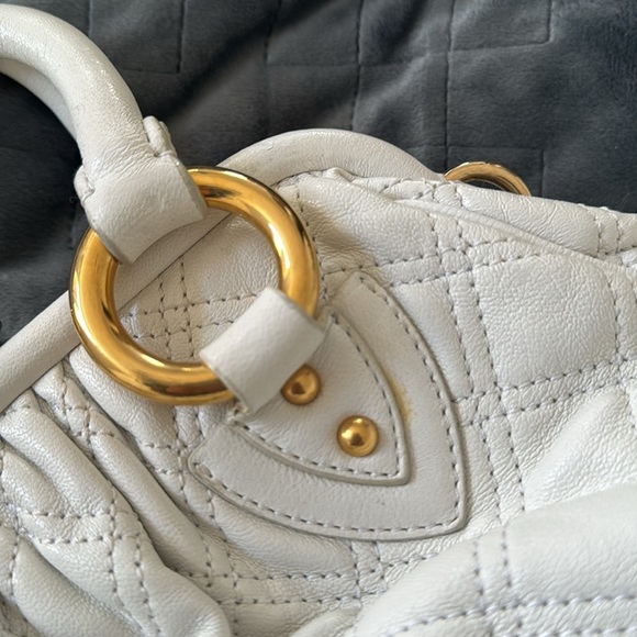 WHITE Quilted Leather Marc Jacobs Stam Bag with chain strap - Picture 14 of 16